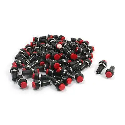 AC 250V 3A 2 Pin SPST Momentary Control Red Round Push Button Switch 50Pcs | Обустройство дома