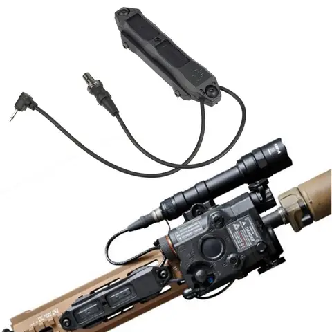 Botão para Peq-15 Remoto Tático Interruptor Duplo Softair Cauda Pressão Peq-16a Peq Airsoft Armas Dbal 2 Arma Luz