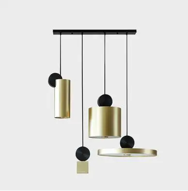 

Restaurant chandelier net red Nordic minimalist geometric bedside corridor aisle small chandelier metal magic box bar lamp