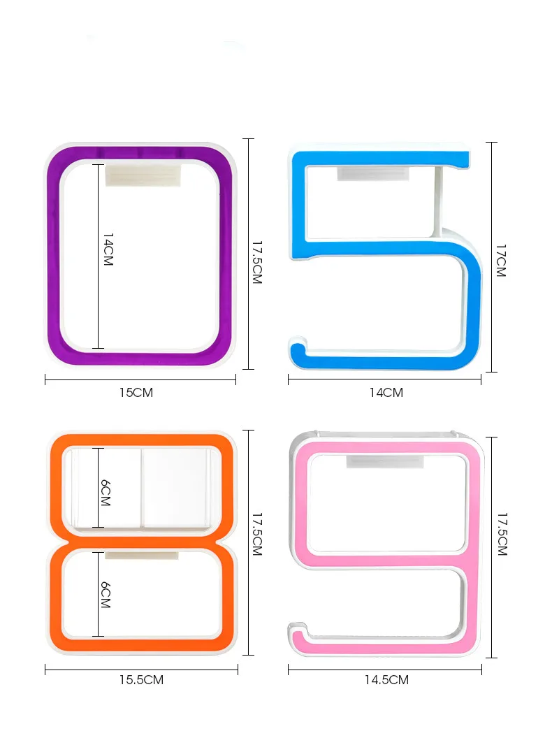 1 шт. креативная цифровая Пластиковая Полка для ванной комнаты, бесследная присоска, полка для мыла, присоска, полка для хранения туалета