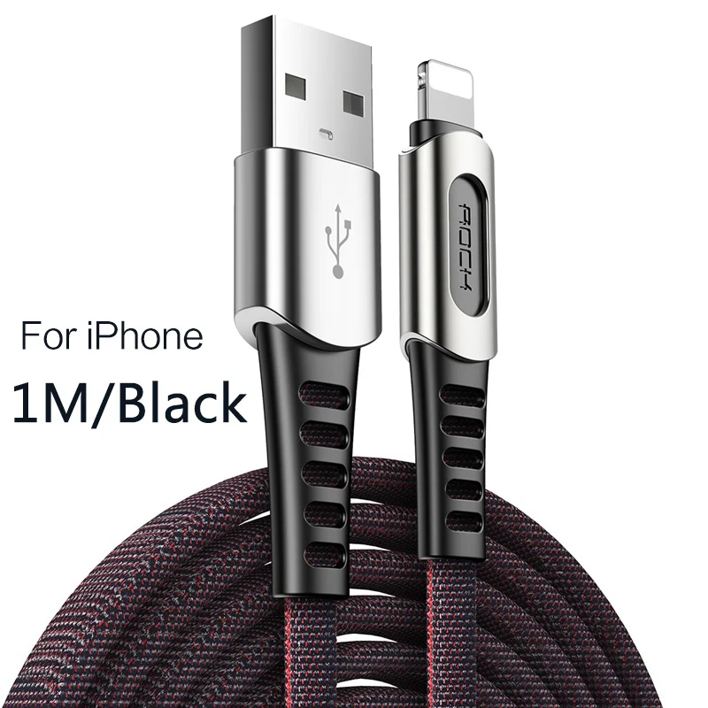 ROCK 3 в 1 USB кабель для мобильного телефона 3A Быстрая зарядка Micro usb type C кабель для передачи данных для iPhone кабель Micro-USB type-C шнур - Цвет: Black for iPhone