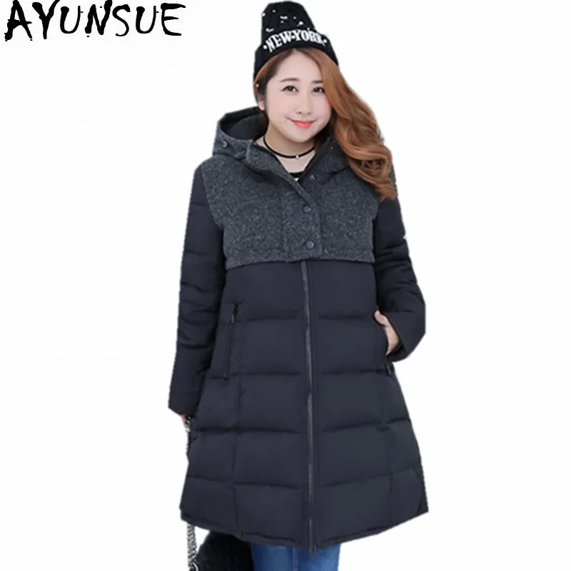 AYUNSUE vrouwen Witte Eend Donsjacks Rode Dikke Jas Vrouwelijke Winterjas Vrouwen Parka Maxi Size 10XL Casaco Feminino WXF513