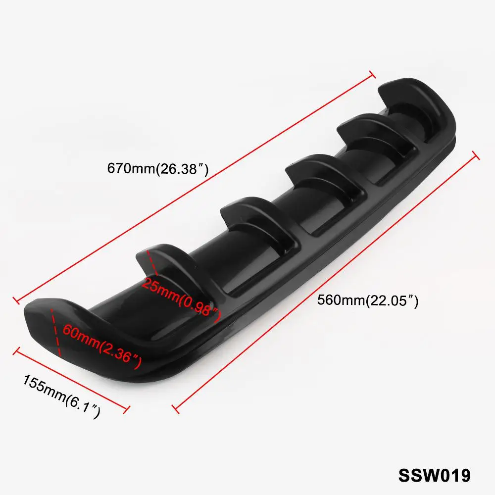 2" x 5" Универсальный автомобильный комплект, накладка на задний бампер, спойлер с акульим плавником, диффузор для губ, автоматический бампер, защитная крышка, аксессуары