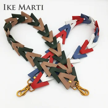 

Lady Replacement Leather Strap for Crossbody Bag Parts Accessories Handbag Shoulder Bags Straps Colorful Hand Knitting Long Belt