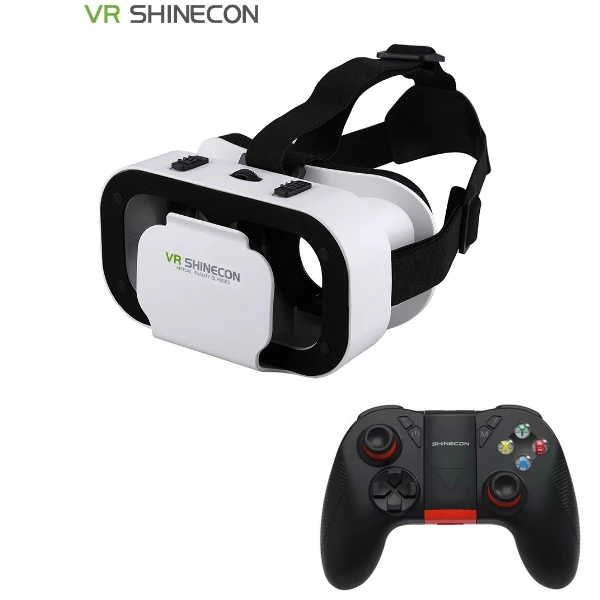 VR Shinecon последняя версия 5,0 VR Виртуальная реальность 3D очки Смарт Bluetooth беспроводной пульт дистанционного управления геймпад для 4,7-6,0 дюймов - Цвет: VR plus 866 remote