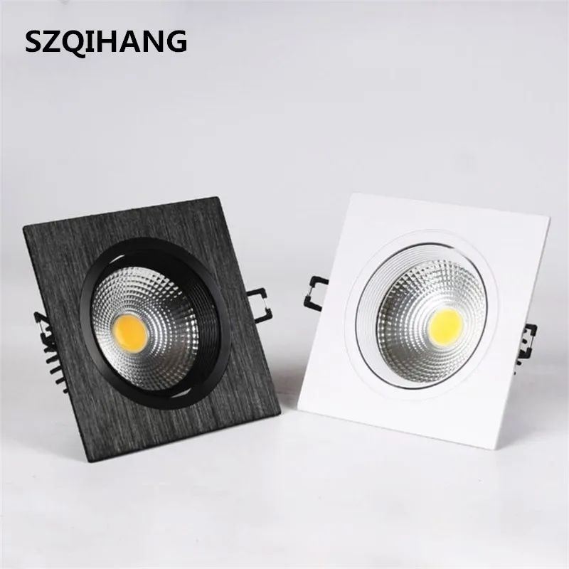 

Dimmable 10W/2*10W White shell/Black shell Square Recessed led down light Double COB LED Ceiling Lamp
