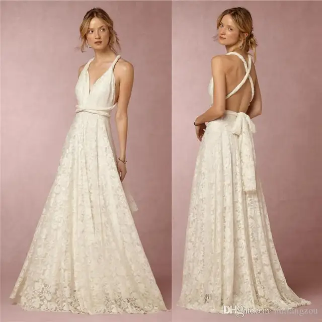 Full Lace Beach Wedding Dresses Plunging Neckline A Line Criss Cross Full Lace Beach Wedding Dresses Plunging Neckline A Line Criss Cross Back Bridal Gowns Floor Length