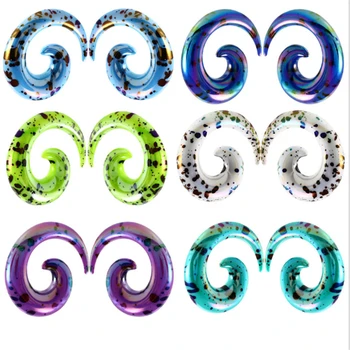 

52PCS/Lot 14G-12MM Cute Animal Snail Ear Expansion Fashion Ear Plug Acrylic Spiral Ear Stretcher Expander Body Piercing Jewelry