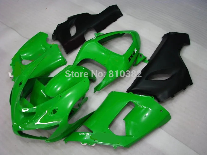 

Motorcycle Fairing kit for KAWASAKI Ninja ZX6R 05 06 ZX6R 636 2005 2006 POP Green matte black ABS Fairings set +7 gifts SX108