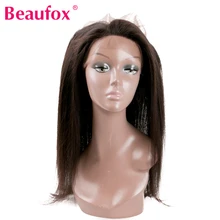 Beaufox Peruvian Straight 360 Lace Frontal Closure With Baby Hair Non-remy Human Hair Bundles Free Part Closure Can Be Dyed