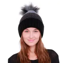 Зимние Для женщин теплая Крючком Зимняя шерстяная одежда Вязать Лыжная шапочка Череп шапки Hat волосатая лампы помпоном Bone feminino Chapeu masculino Casquette