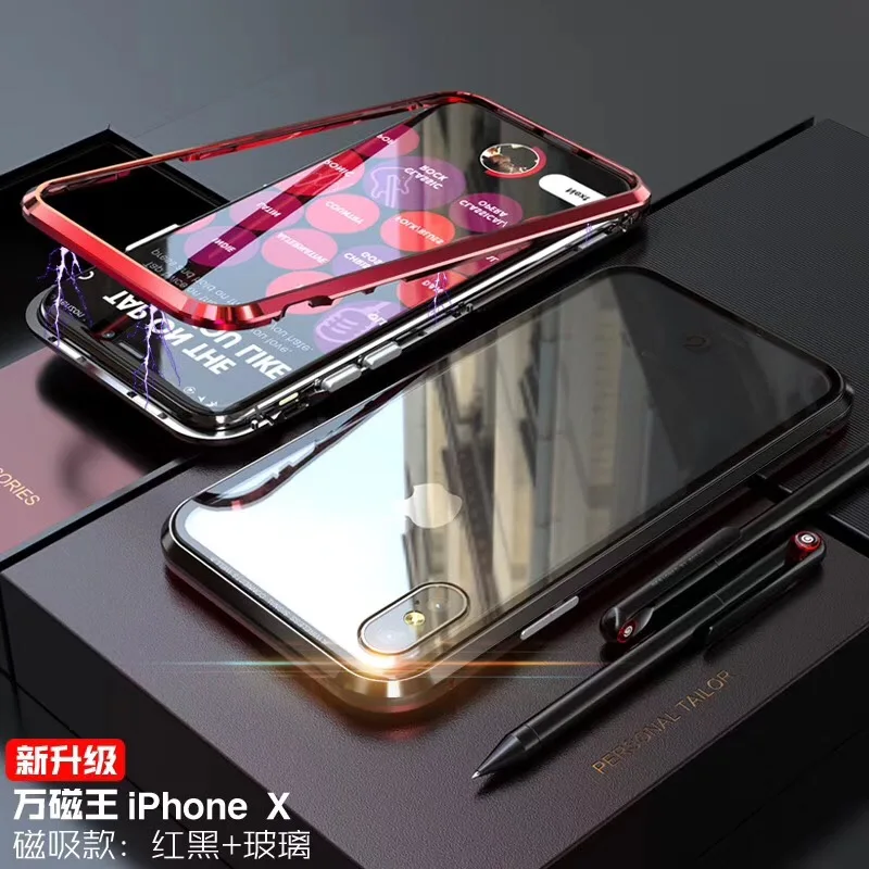 Чехол для iPhone 11 Pro Max Xs Xr X 10 8 7 6 6s Plus SE 2020 магнитный металлический бампер панель из
