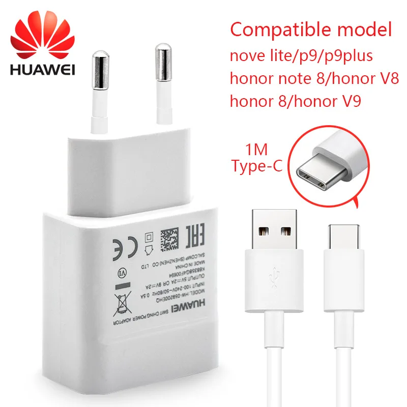 

HUAWEI Fast Charger P9 nova lite Original Quick Travel Wall Adpater 9V2A charge 2A Type-C USB Cable honor 8 note8 V8 V9 Charging