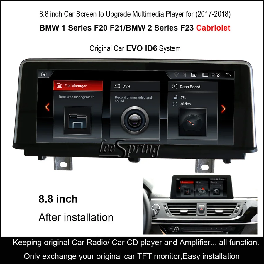 Flash Deal Android 8.1 Car Screen to Upgrade Multimedia Player for BMW 1 Series F20 F21 BMW 2 Series F23 Cabriolet Original EVO ID6 0