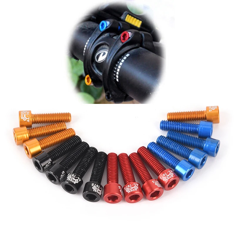 

4Pcs NEW Aluminum alloy M5*17MM Mountain bike road bike fixed gear Handlebar stem Screw Bicycle handlebar Stem Screw Wholesale