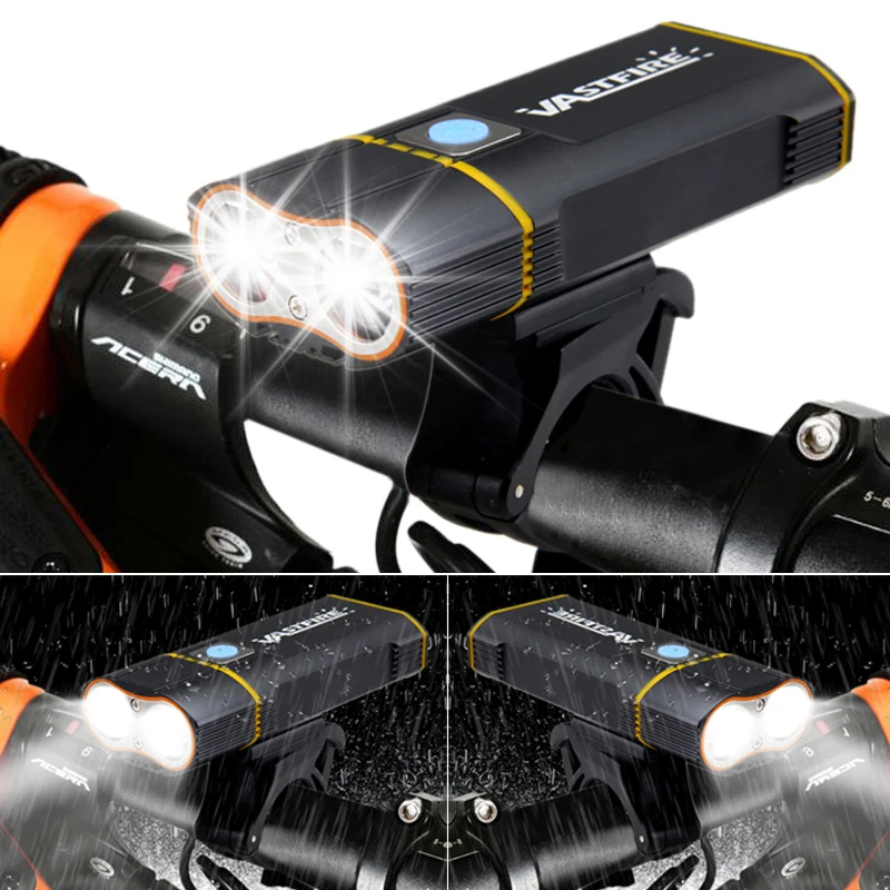 Cheap USB Rechargeable 2X L2 LED Bike Lights 6000 LM Front Bicycle Handlebar Headlight Cycling Torch Camping Flashlight 1