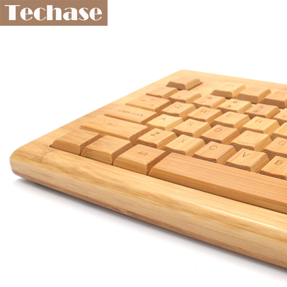 Techase Беспроводная деревянная мембранная клавиатура Teclado Mecanico Bamboo дизайн 2,4 ГГц игровая клавиатура Mekanik Klavye Teclado Inalambrico