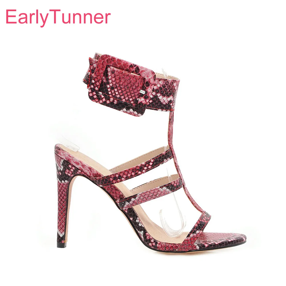 

Sale 2019 Summer Brand New Sexy Red White Women Wedding Sandals High Gladiator Heels Lady Shoes EH153 Plus Big Size 10 43 46 48