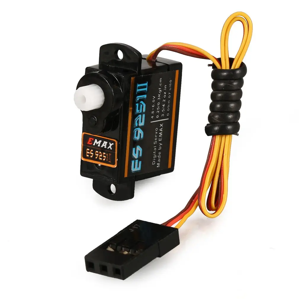 

1pcs EMAX ES9251 II 2.5g Digital Plastic Gear Servo 4.8-6.0V 0.3kg 0.09/0.07 Sec/60 Degree for RC FPV Fixed Wing Airplane Model