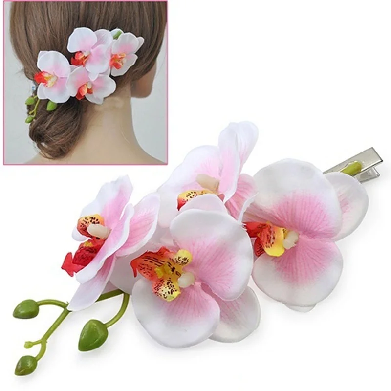 Fashion Womens Multicolored Hair Flower Clip Bridal Hawaii Party