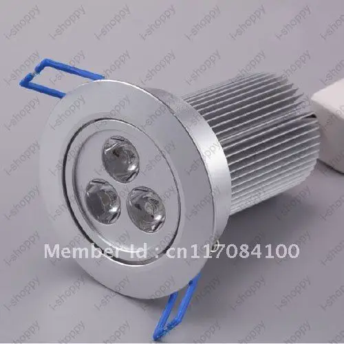 

9W Dimmable High power 3 LED Recessed Ceiling Down Cabinet Light Fixture Downlight Spotlight Bulb Lamp Warm/Pure White