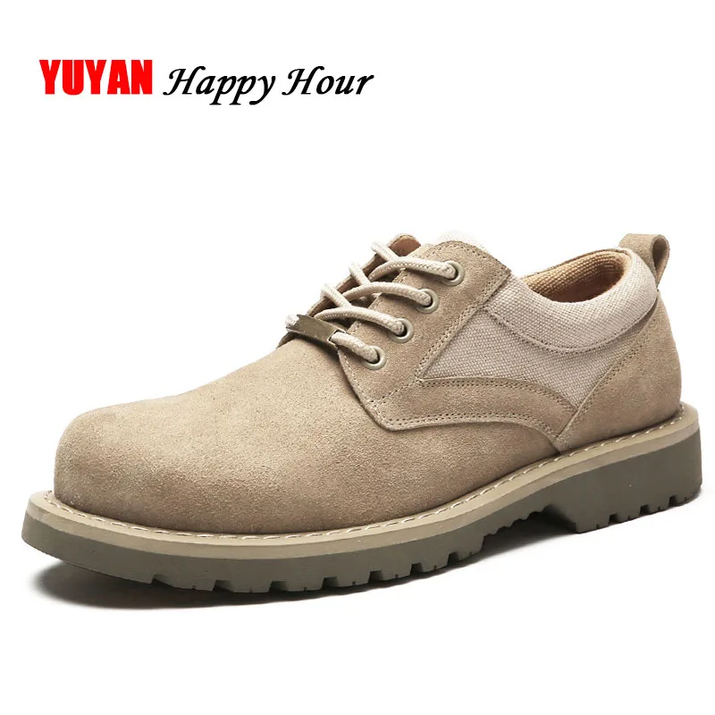 

New 2018 Autumn and Early Winter Shoes Men Suede Leather Boots Hard Sole Men's Boots Male Brand Genuine Leather Shoes K276