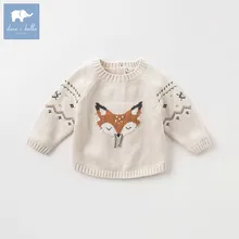 DB8471 dave bella/осенний вязаный свитер; пуловер с длинными рукавами для маленьких мальчиков; топы для малышей; детский вязаный свитер