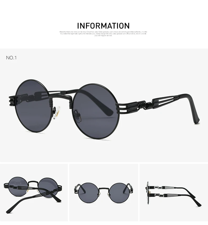 Солнцезащитные очки AEVOGUE для мужчин и женщин в стиле стимпанк с круглой металлической оправой, брендовые дизайнерские солнцезащитные очки AE0539