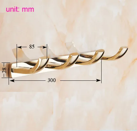 Планка с крючками IMPEU, настенный медный крючок для полотенец и халатов для ванной кухни, аксессуары для ванной комнаты, Золотой полированный