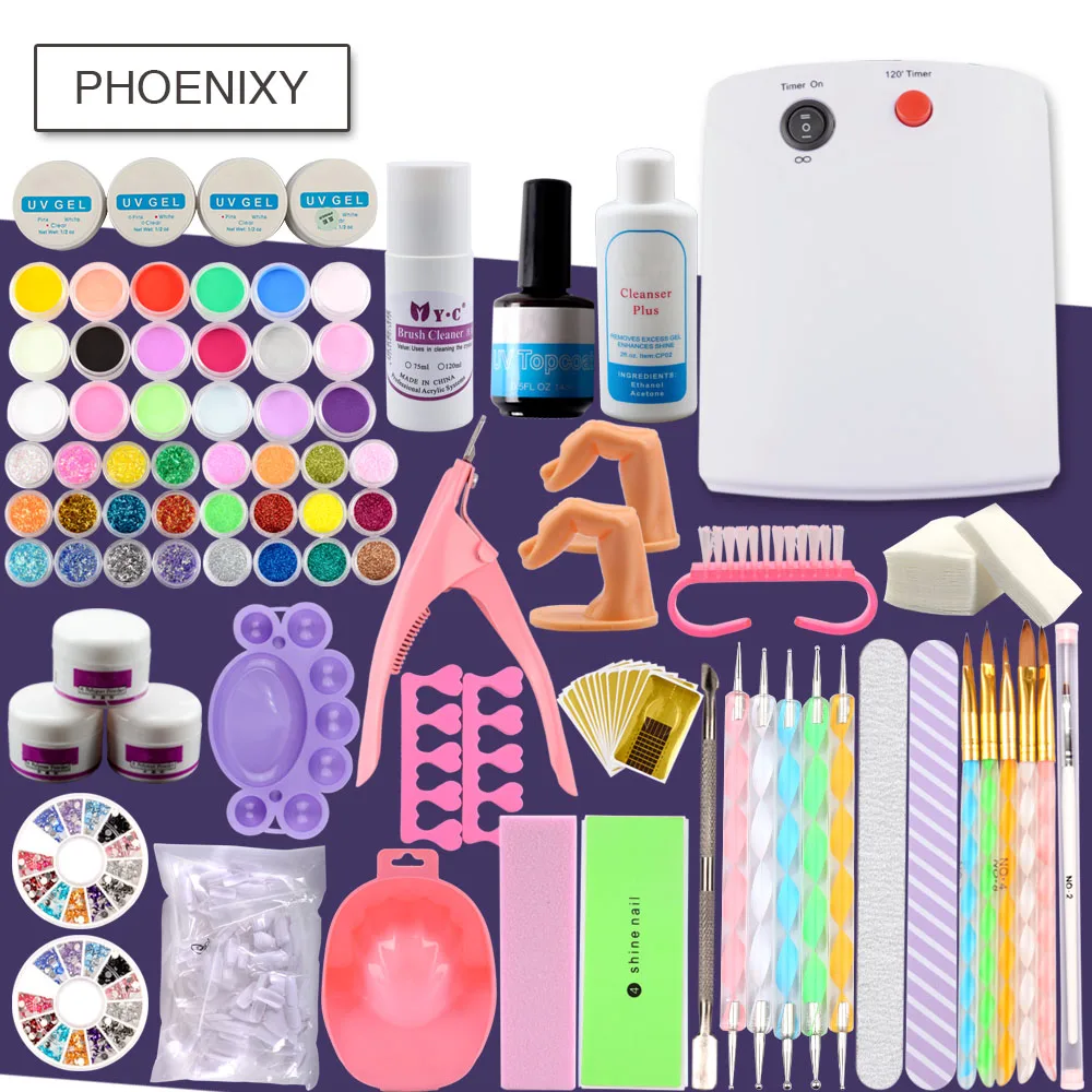 

Manicure Set UV Gel Kit Set Acrylic Powder Sets Nail Art Decoration 36W UV Lamp Dryer UV Brush Nail Tools For Nail Extension Kit