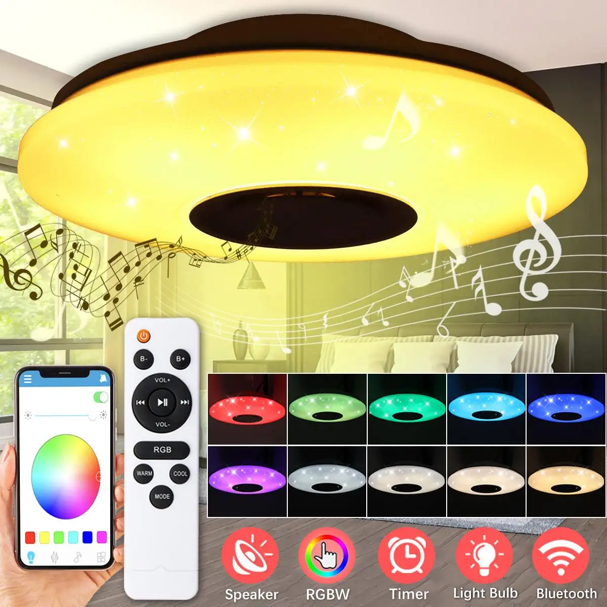 36 Вт светодиодный потолочный светильник звезда светильник Bluetooth музыка Dimmble лампа умный светильник спальня гостиная Moder стиль