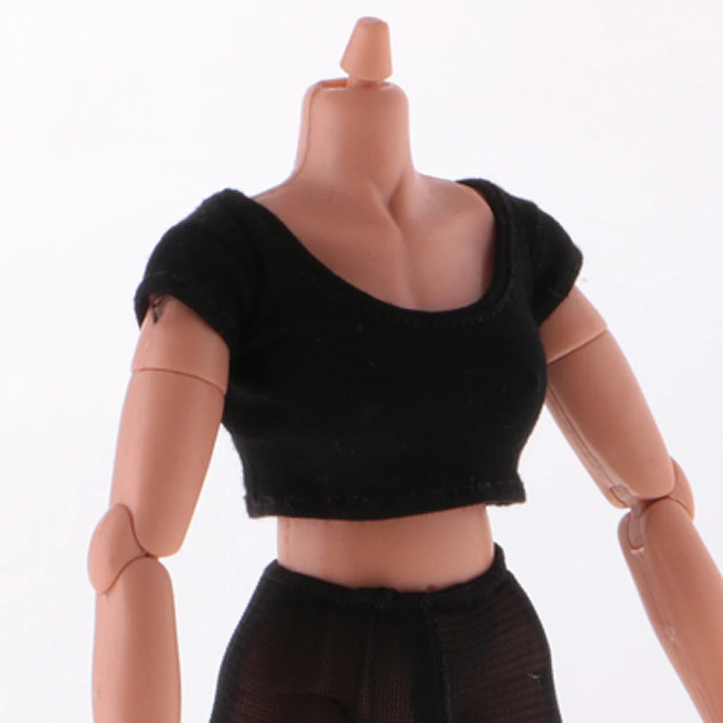 Fashion 1/6 Short Sleeve Crop Top T-Shirt Vest for Blyth 12