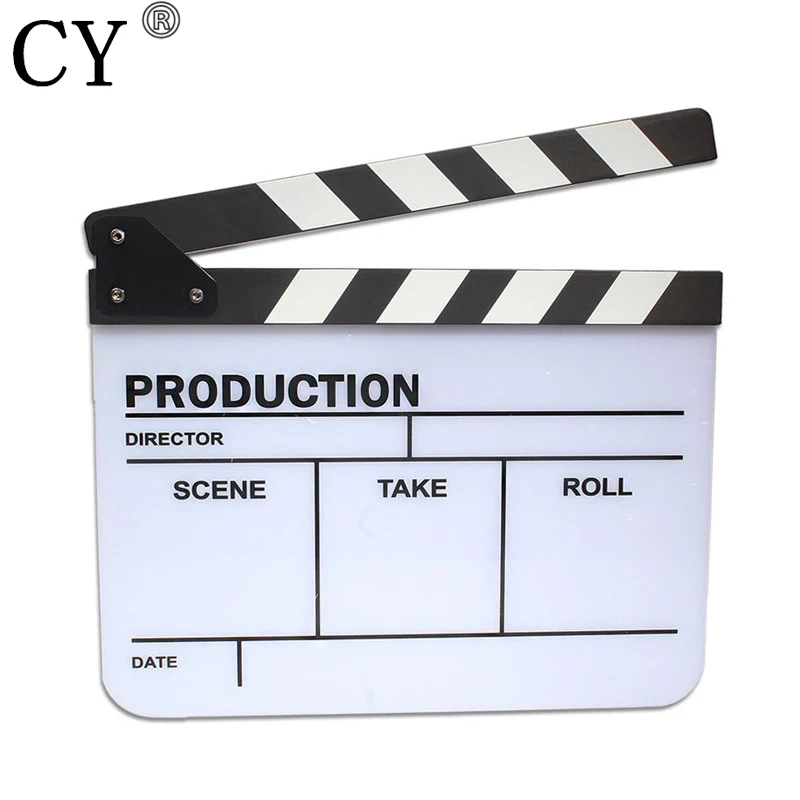 Photo Video Studio Acrylic Clapper Board English Black & White