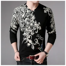 Креативные чернила Колибри шаблон печати Модный пуловер вязаный свитер осень качественный хлопковый удобный свитер menM-3XL