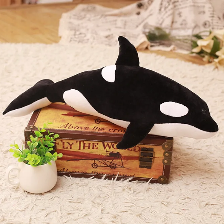 

small cute plush black killer whale toy lovely whale pillow doll gift about 50cm