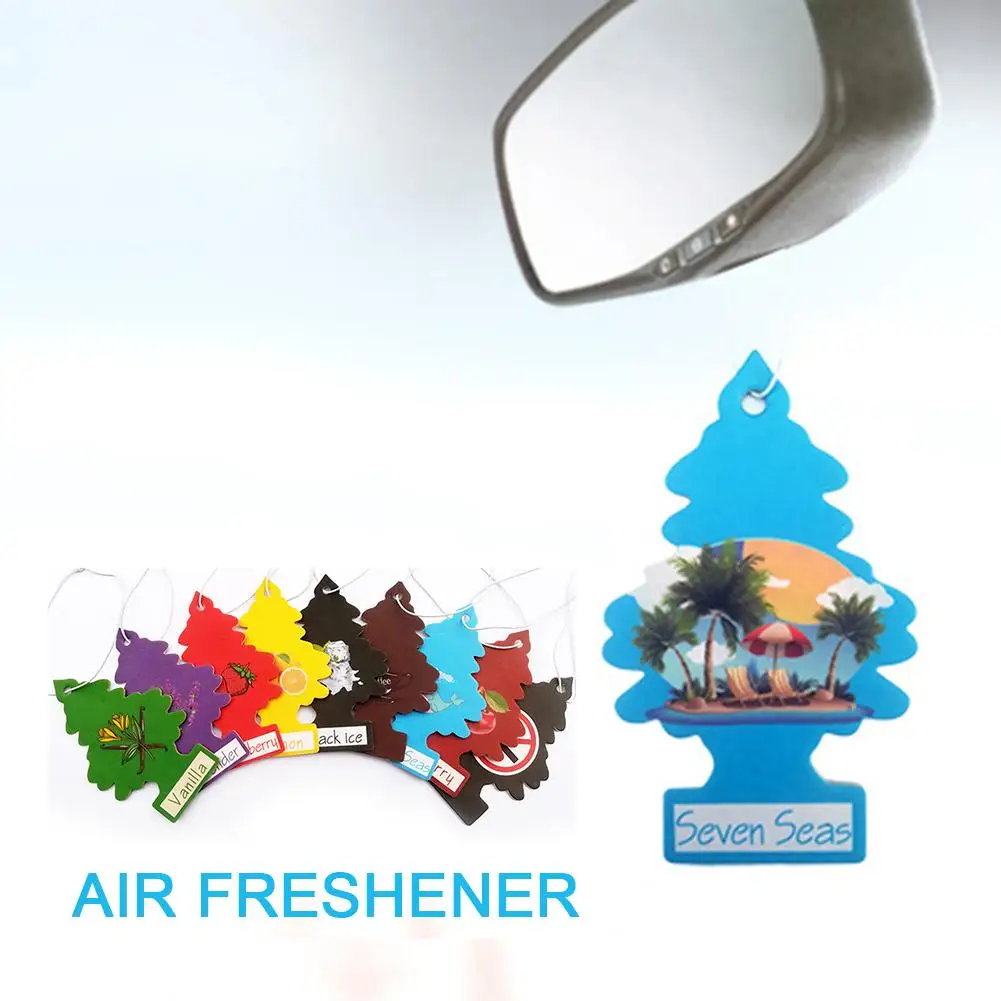 

5Pcs Car Air Freshener Lemon Smell Hanging Paper Tree Cardboard Royal Pine Scent Carbon Fibre Spices For Home Car Solid Aroma