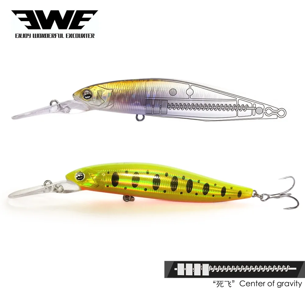 Новейший бренд EWE S98& S83 Deep Shad Fsihing приманки 98 мм 14 г плавающая приманка гольян искусственные рыболовные воблеры Щука приманка