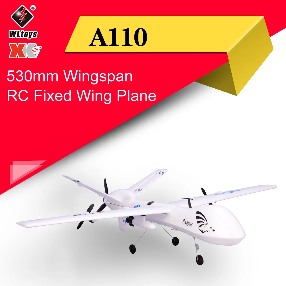 WLtoys XK A110 Predator MQ 9 2 4G 3Ch RC самолет Z51 обновленные уличные игрушки Дрон Хищник модель