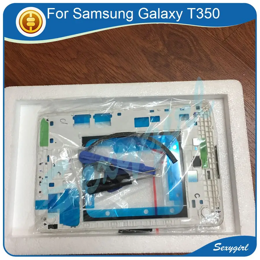 

Black White For Samsung Galaxy Tab A SM-T350 T355 LCD Front Bezel Frame Middle Housing Plate Replacement Parts With Tools