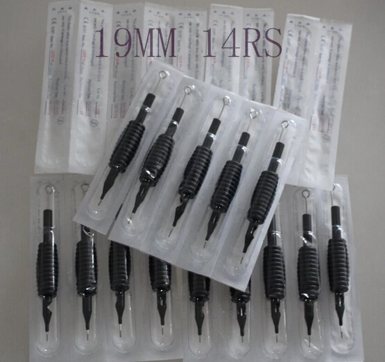

YILONG 20 x Disposable 14RS Tattoo Grips Tube with Needles Assorted Size 3/4" (19mm) For Tattoo Gun Needles Ink Cups Grip Kits