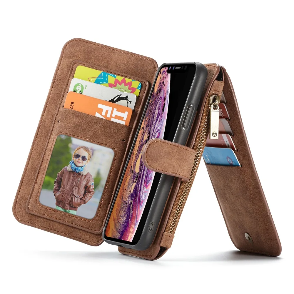 Wallet card case for iPhone Xs Max/XR, Genuine Leather super phone
