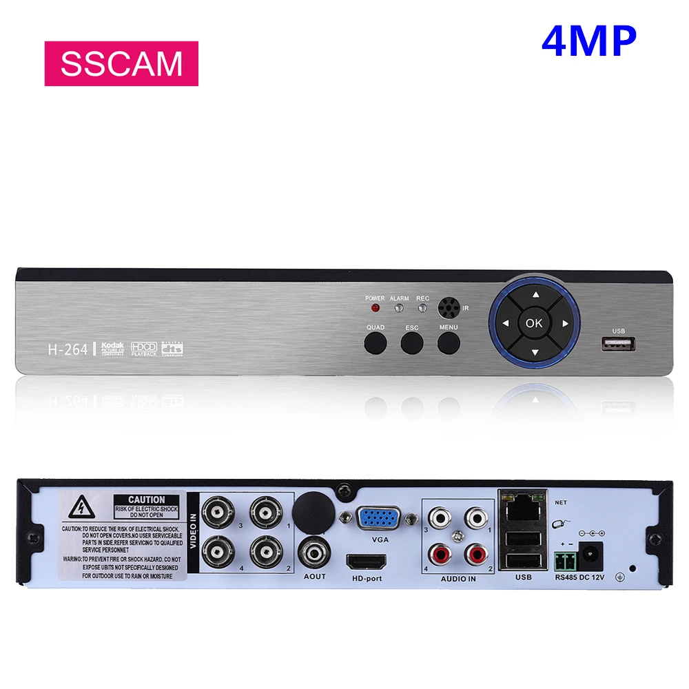4MP 5 в 1 AHD CCTV камеры DVR 4CH 8CH H.264 Гибридный 4 0 мегапиксельный сетевой регистратор