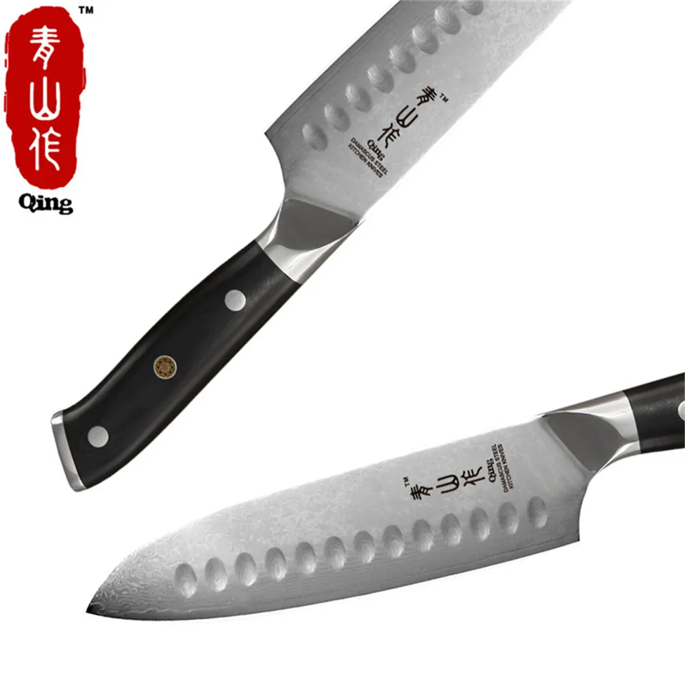 Цин японский шеф-повара дамасский нож ручной работы Дамасская VG10 сталь бритвы G10 ручка столовые приборы Мясорубка Кухня Повара аксессуары
