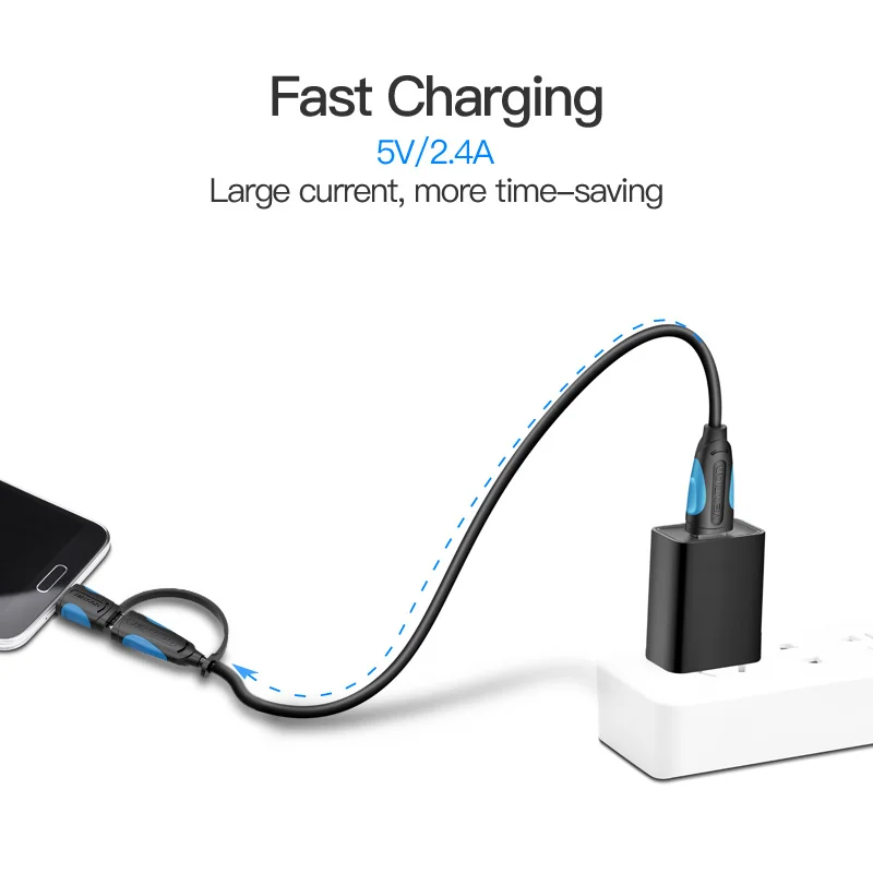 1 5 m Vention Micro USB кабель Тип C 2 в Зарядка для Samsung s9 plus huawei p20 pro xiaomi Type кабель|Кабели
