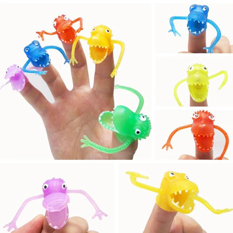 

5 Pcs Novelty Plastic Dinosaur Refers To The Set Of Storytelling Mini Monster Finger Set Can Hold The Twisted Egg Children Fun T