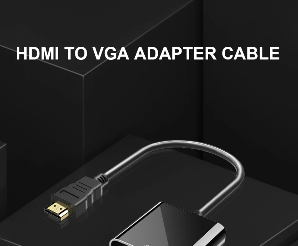 QGEEM HDMI в VGA адаптер цифро-аналоговый видео аудио конвертер Кабель HDMI VGA разъем для Xbox 360 PS4 ПК ноутбук ТВ коробка