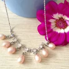 В 3 цветах! Очаровательный Модный речной жемчуг ожерелье цепочка Горячие Недорогие ювелирные украшения женские ювелирные изделия