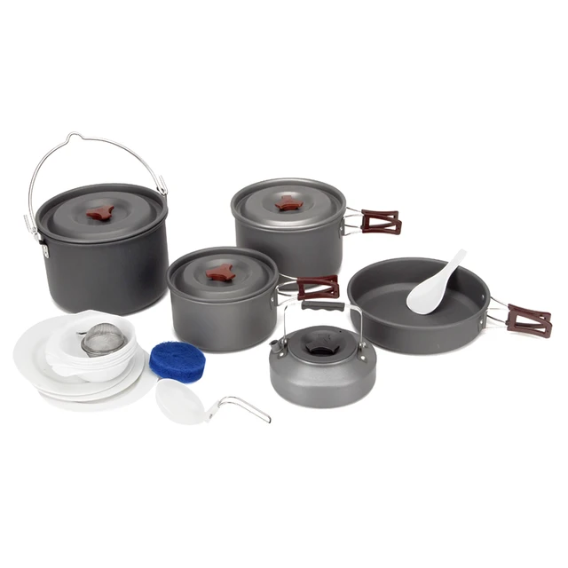 Cheap Fire-Maple FMC-212 Outdoor Travel 5Pcs/Set Mesh Bag Storage 6-7 People Camping Stoves Tableware Pot Cookware Bowl