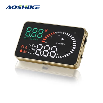 

AOSHIKE X6 3.5 Auto Hud Head Up Display Car Speedometer OBD2 Speedo Over Speed Voltage Alarm Windshield Projector OBDii Plug