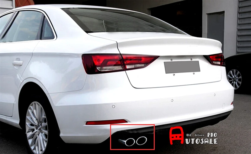 For Audi A3 8V 2008-2015 Stainless Tail End Pipe Exhaust Muffler Tip Exterior Car Styling Parts 2pcs For Audi A3 8V 2008-2015 Stainless Tail End Pipe Exhaust Muffler Tip Exterior Car Styling Parts 2pcs